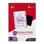 GBC BINDING COVER A4 LGRAIN BLACK PACK 100