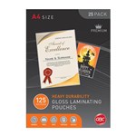 GBC LAMINATING POUCH A4 125 MICRON PACK 25