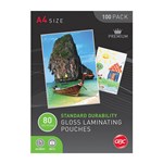 GBC LAMINATING POUCH A4 80 MICRON PACK 100