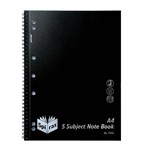 NOTEBOOK SPIRAX P596 PP 5 SUBJECT SO 250PG BLACK