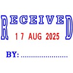 DESKMATE SELFINKING DATER STAMP RECEIVED  DATE BLUERED