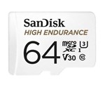 SanDisk High Endurance 64GB microSD 100MBs 40MBs 5K hrs 4K UHD C10 U3 V30 40C to 85C Heat Freeze Shock Temperature Water Xray Proof SD Adapter