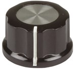 27mm Knob  Black Plastic Aluminium Insert