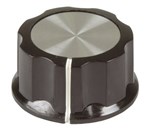 32mm Knob  Black Plastic Aluminium Insert