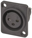 3 Pin Plastic Chassis Female Cannon Type Connector