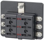 Powertech 6 Way Standard Blade Fuse Block with BoltOn Terminals