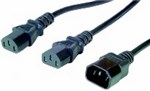 IEC C14 Male to 2x IEC C13 Female  18m